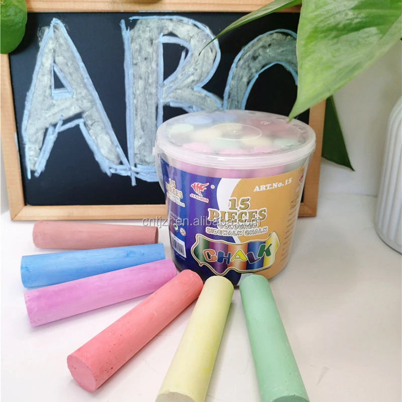 Прямая продажа с фабрики OEM для преподавания/наружная живопись для детей, высокое качество, моющийся 15 шт./круглый полипропиленовый ковш, тротуарный мел