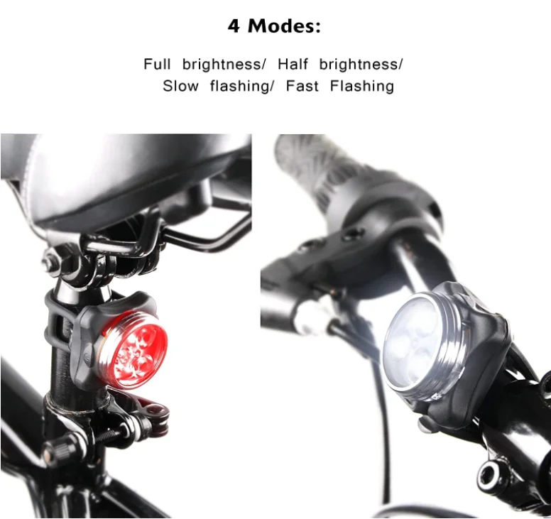 Rechargeable Bike Light Set Super Bright Front Headlight and Bicycle Tail  LED Rear  Light for Cyclists