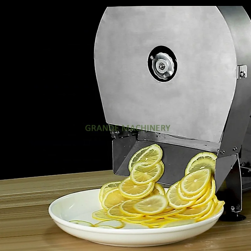 Small Stainless Steel Manual Electric Both Use Fruit Vegetable Cutting Slicing Machine for Lemon Orange Kiwifruit Dragonfruit