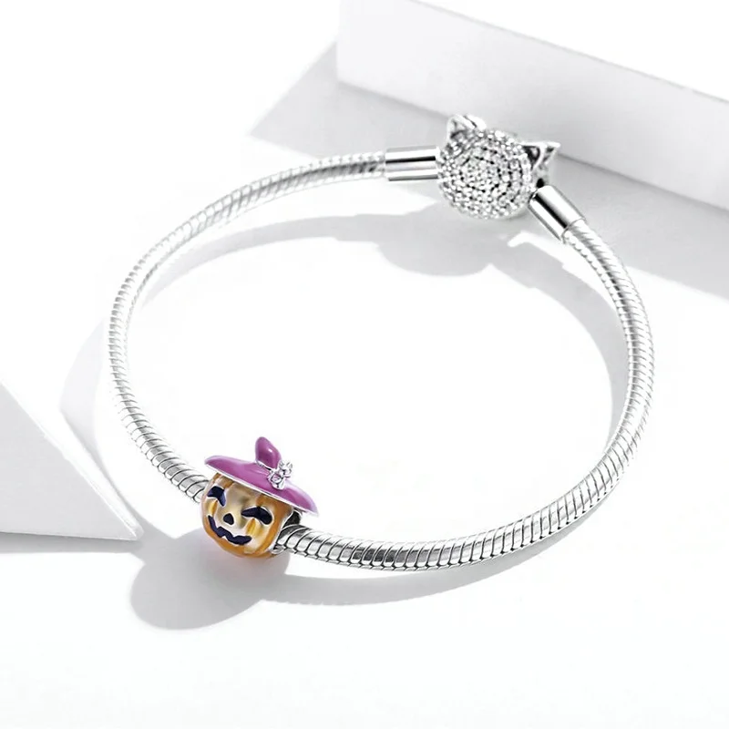 Hot Sale 2022 New fashion high quality ALE S925 sterling silver pan dora Halloween Pumpkin Charm Gift for Friend