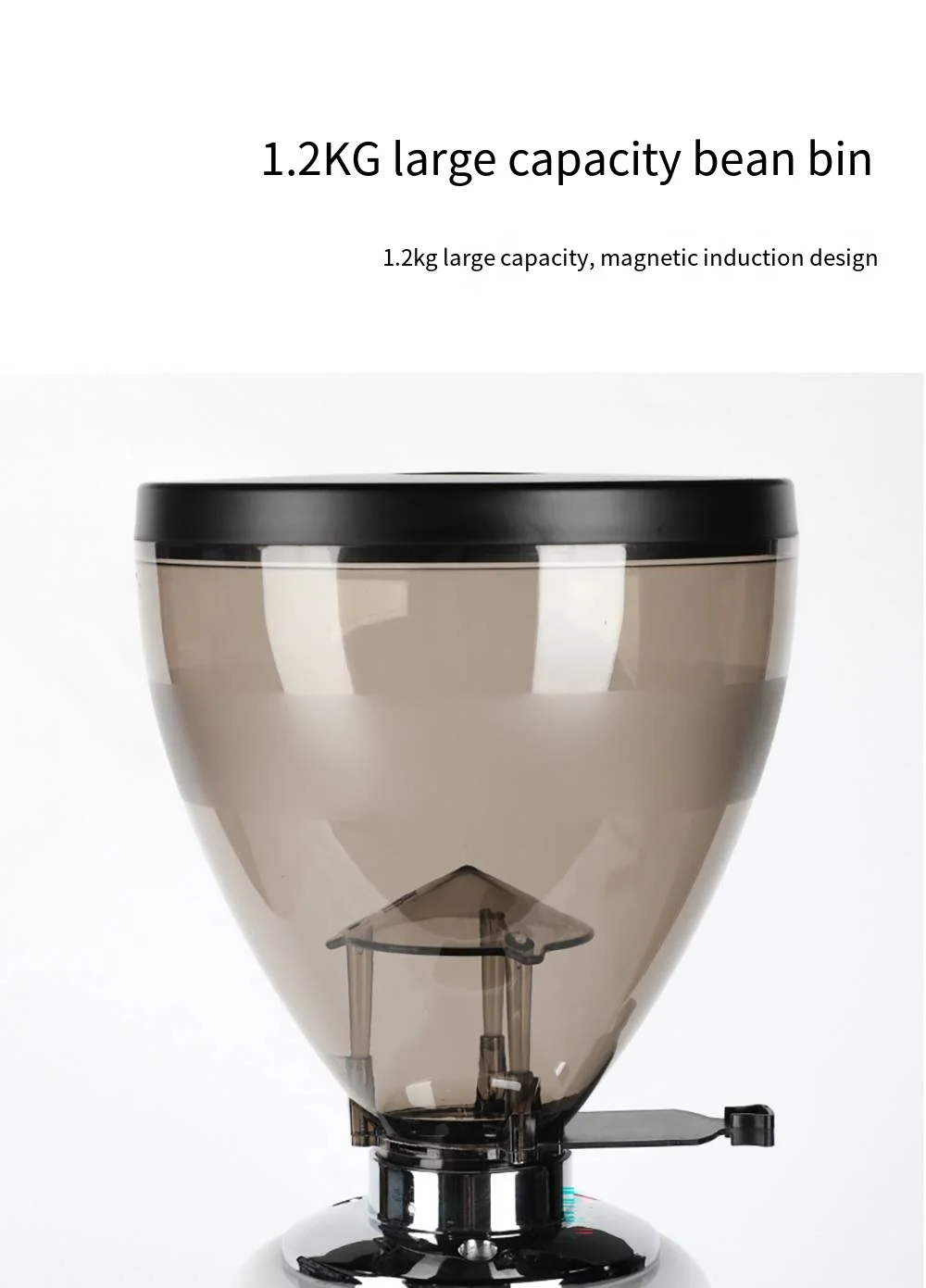 ZILONG Automatic Professional Commercial Electric Coffee Grinder Big Capacity 74mm Cutter Stainless Steel for shop and hotel Use