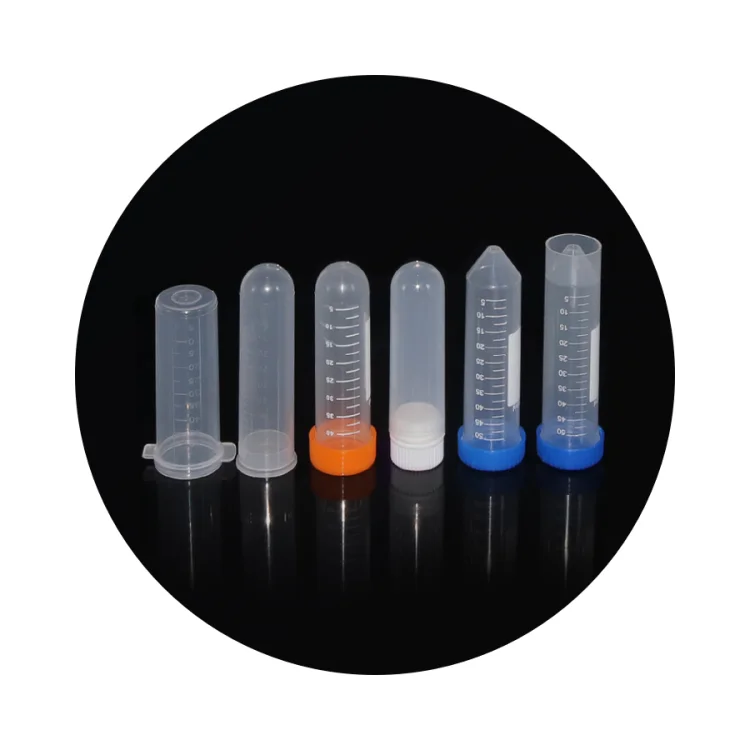 Hot sale lab 50ml disposable  plastic round bottom screw cap centrifuge tube