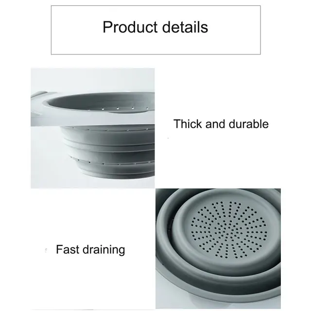 Multi-function Kitchen Vegetable Folding Chopping Board Removable Draining Basket Tray Foldable Cutting Board