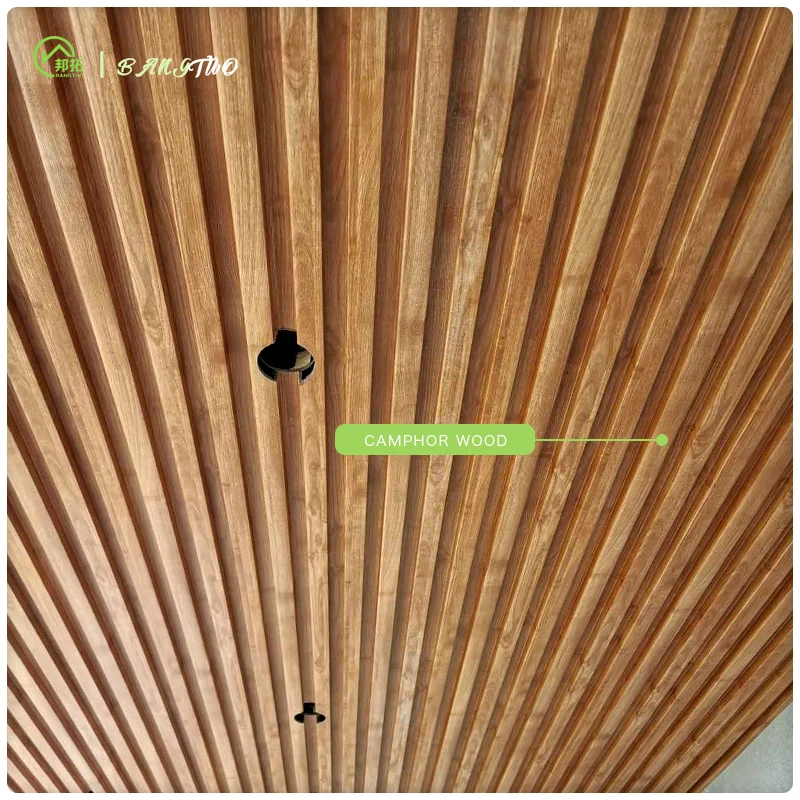 wood grain 3d pvc wall cladding 195*27 wpc fluted wall panel