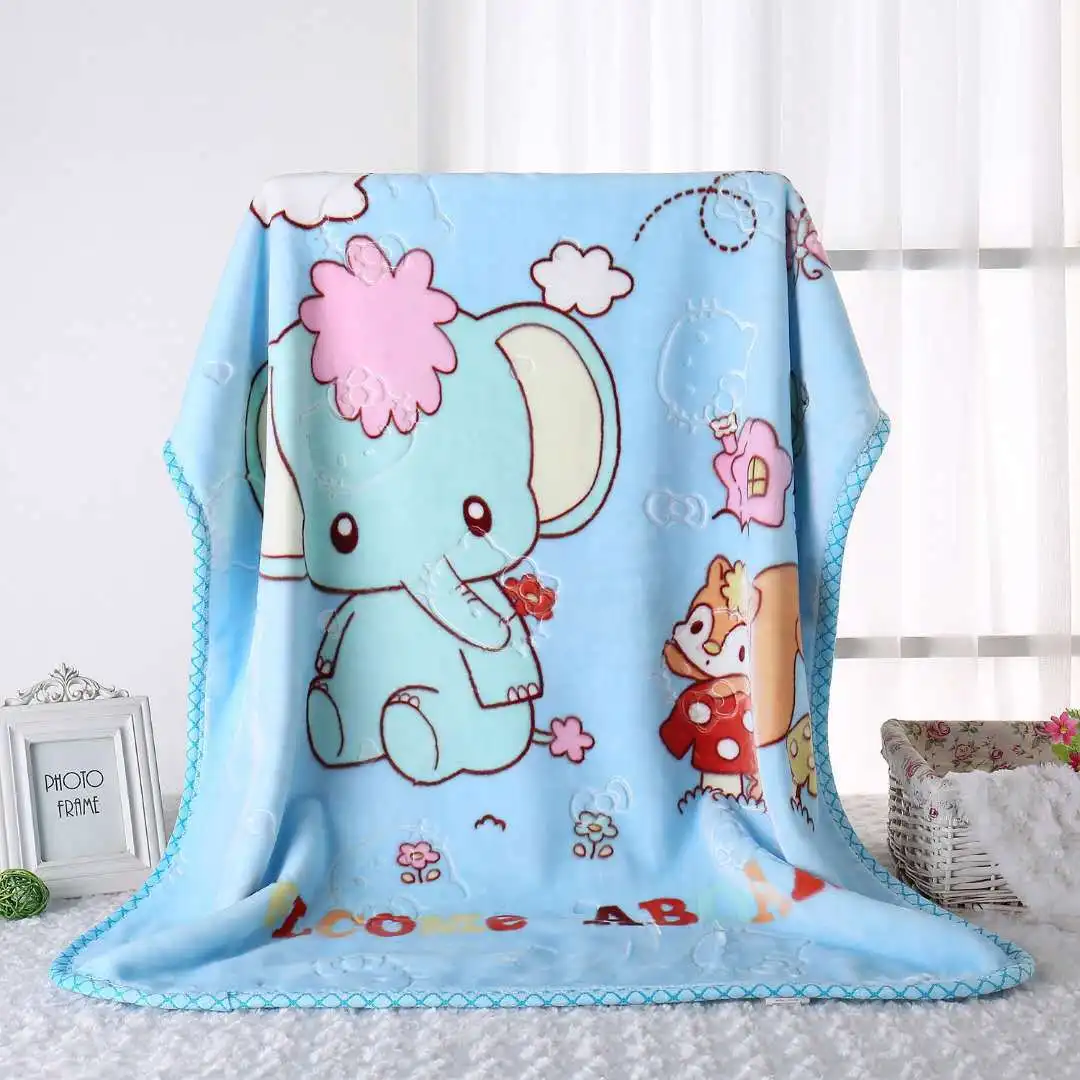 Custom Soft 100% Polyester Children Cloudy Baby Napping Flannel Coral Blanket