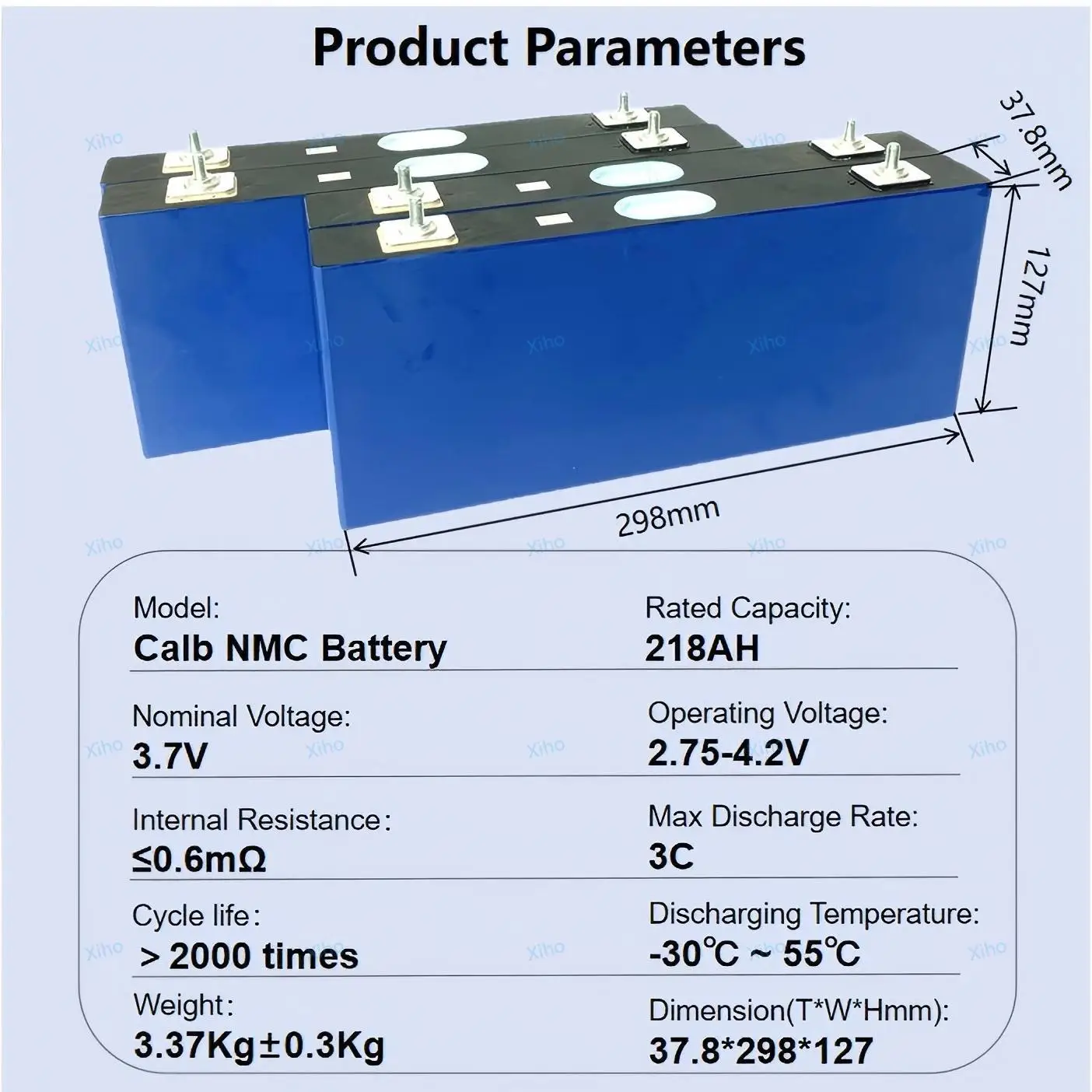 Xiho Calb Catl 3.7V Nmc Battery 218Ah Ncm Prismatic Cell Lithium Ion Batteries Solar Home Energy Storage