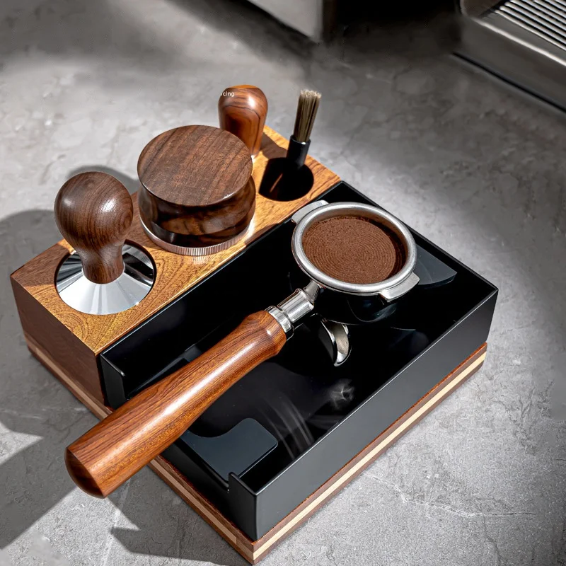 Arriart Espresso Accessories Tamper And Portafilter Holder Barista Tool Espresso Coffee Wooden Coffee Tamper Station Holder