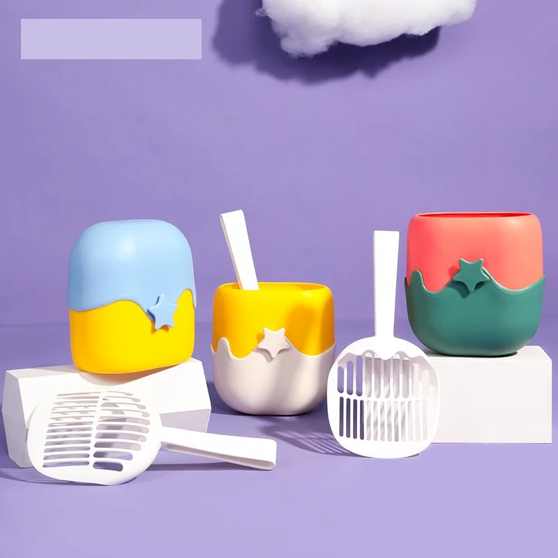 Cat litter shovel ice cream shape feces shoveling kit cat toilet pet cleaning supplies