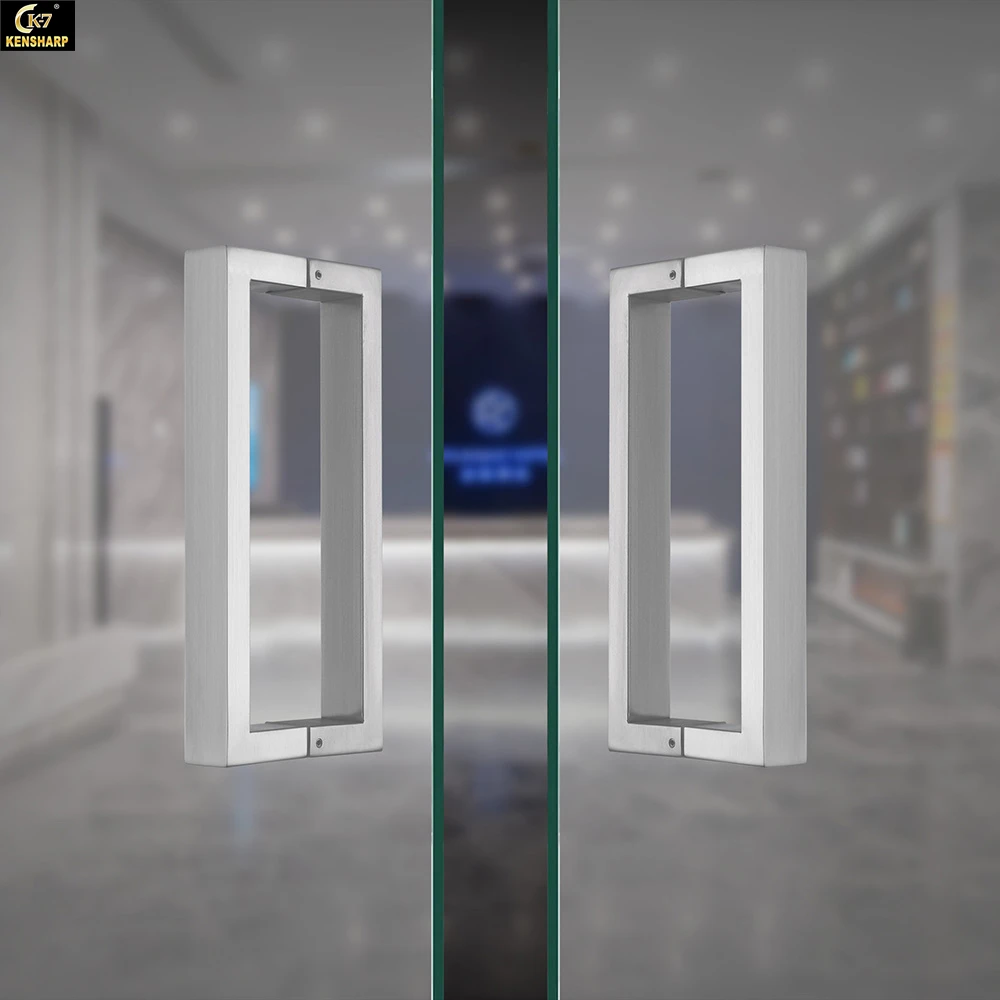 Kensharp Stainless Steel Glass Door Pull Handle Single Side Pull Handle  Wooden And Glass Sliding Door Entrance Door Handle