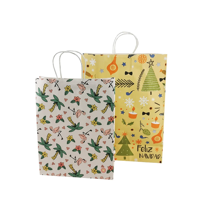 Gift Paper Bag Made by Machine Custom Full Color Printing  Wholesale Kraft Paper Bags Manufacturers with Your Own logo