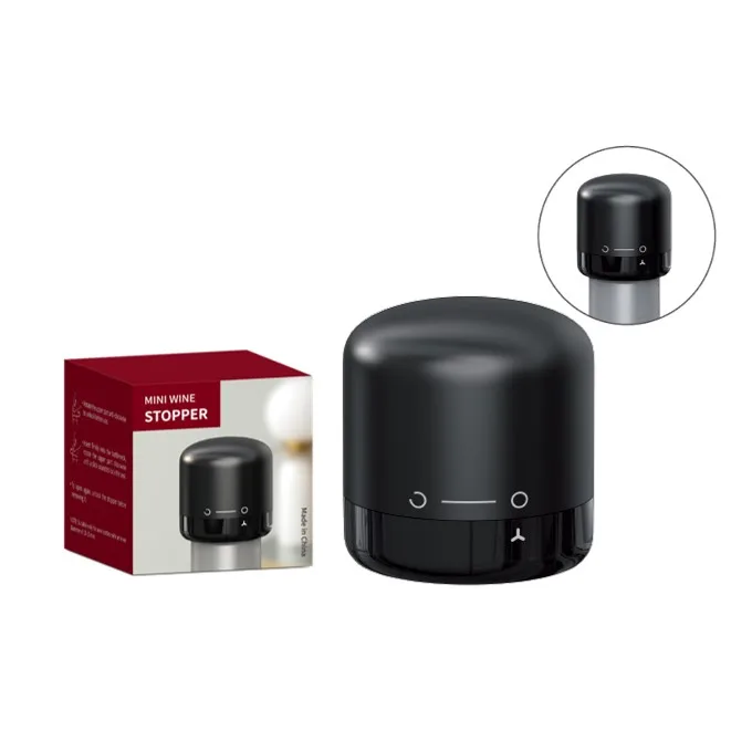 Wholesale Price Bar Kitchen Accessories Food Grade Black Mini Small Plastic Wine Bottle Stopper