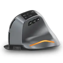 Высококачественная эргономичная беспроводная Вертикальная Бесшумная мышь ZELOTES F-26C Регулируемая DPI RGB лампа 2,4G