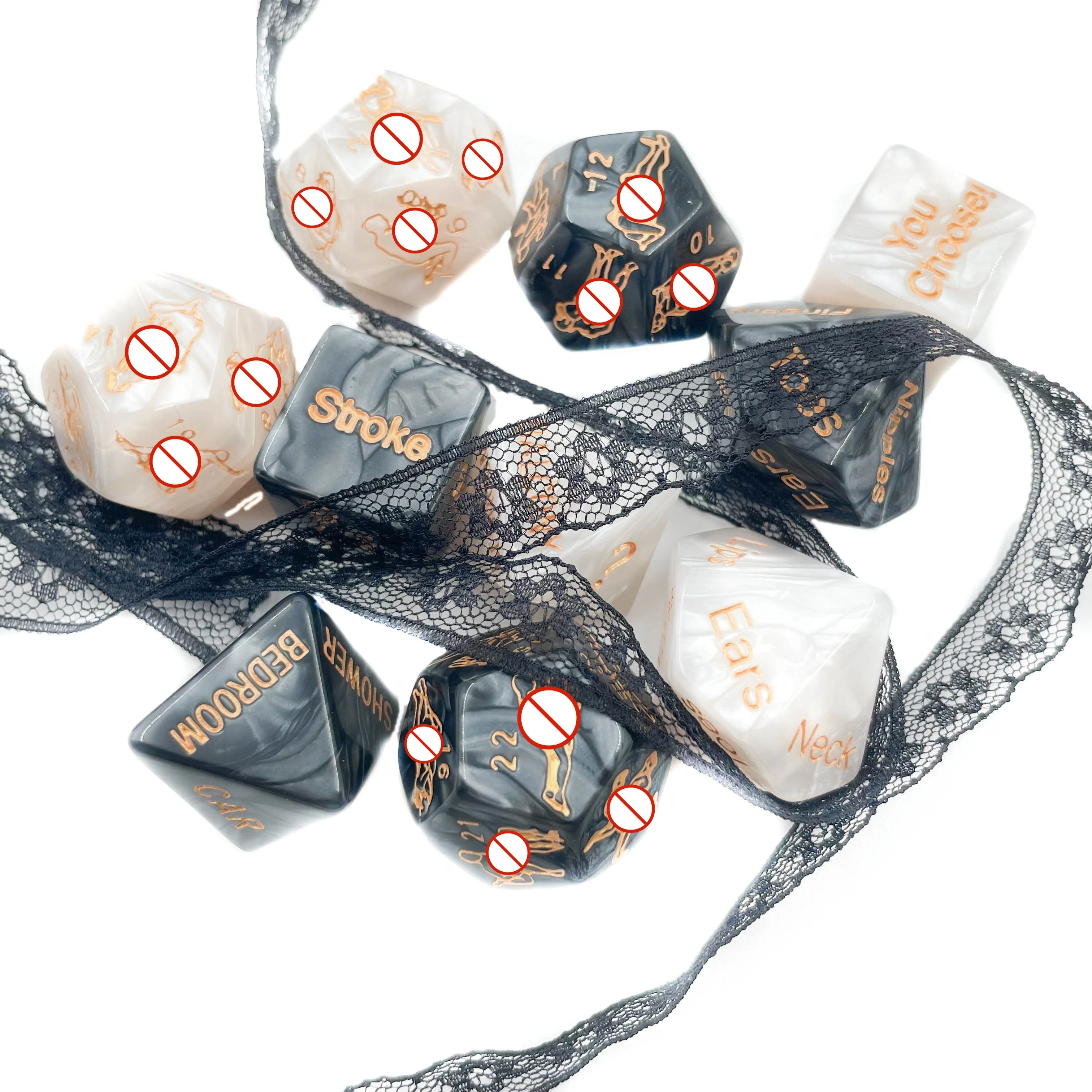 5 pcs 6 Sides Cube Romantic Erotic Couples White Dices Role Playing Dice Funny Sex Dice Position for Couple