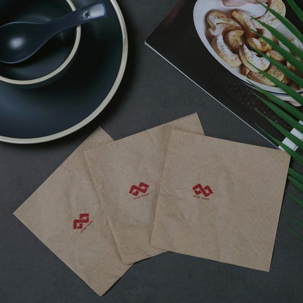 Eco Friendly Coffee Store Bar Biodegradable Napkins 9 inch Compostable Paper Napkin