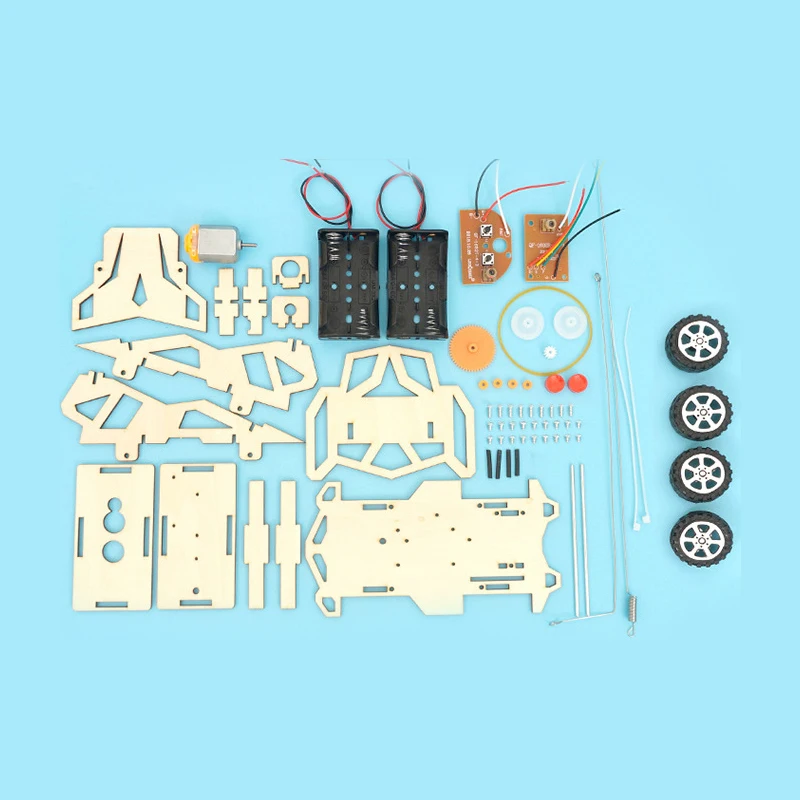 2024 DIY Remote Radio Control Cars RC Educational Toys for Children ABS Wood Assemble Jouets for Fun Early Education for Gifts