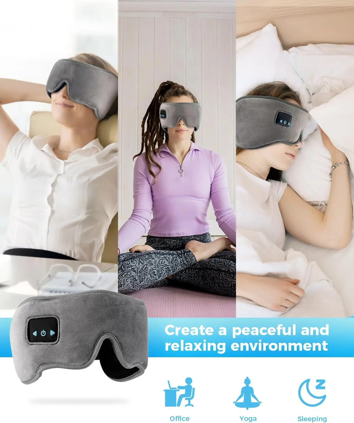 Sleep Headphones Headband for Side Sleeper Sleepmask With Wireless Bluetooth Speakers