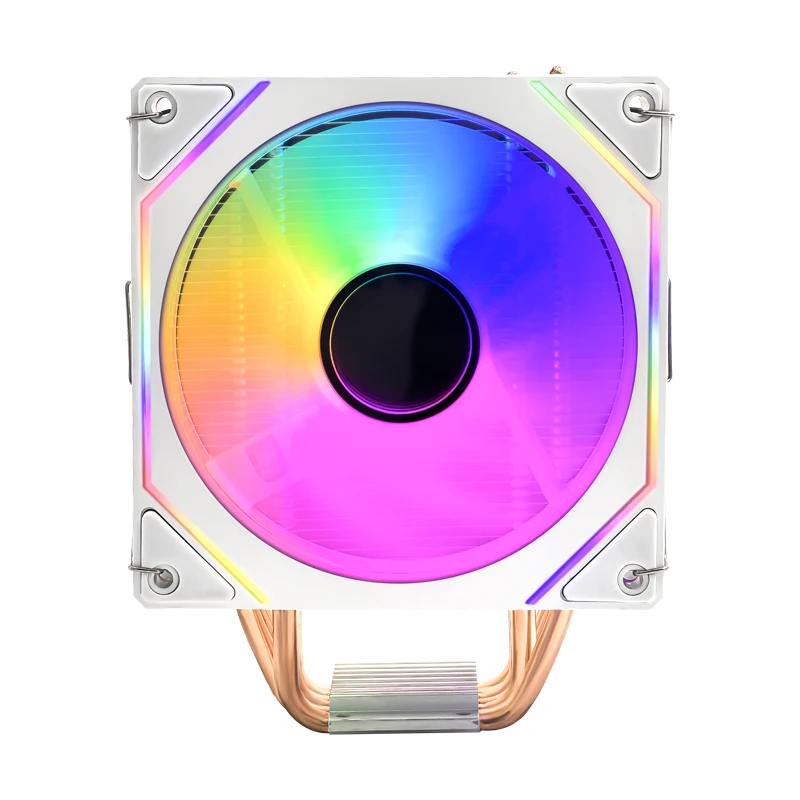 2-Way Mirror Style CPU Argb Fan 120mm 3Pin/4Pin Copper Pipe Heatsink High Performance Heat Pipe Lighted CPU Air Cooler Fan