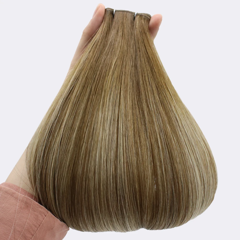 100% Human Hair Seamless Weft Thick Ends Can Be Cut Invisible Genius Weft Hair extension