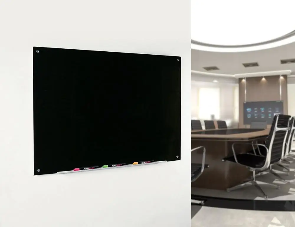 Magnetic Black Glass Dry-Erase Tempered Glass Board