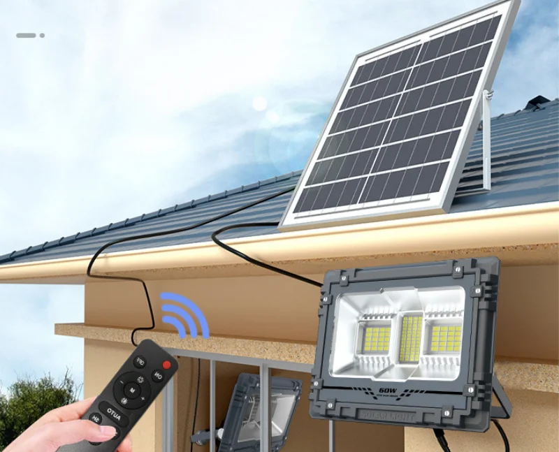 High Power Lighting Super Bright Aluminum Shell Reflector Polycrystalline Silicon Outdoor IP65 Waterproof Solar Flood Lights