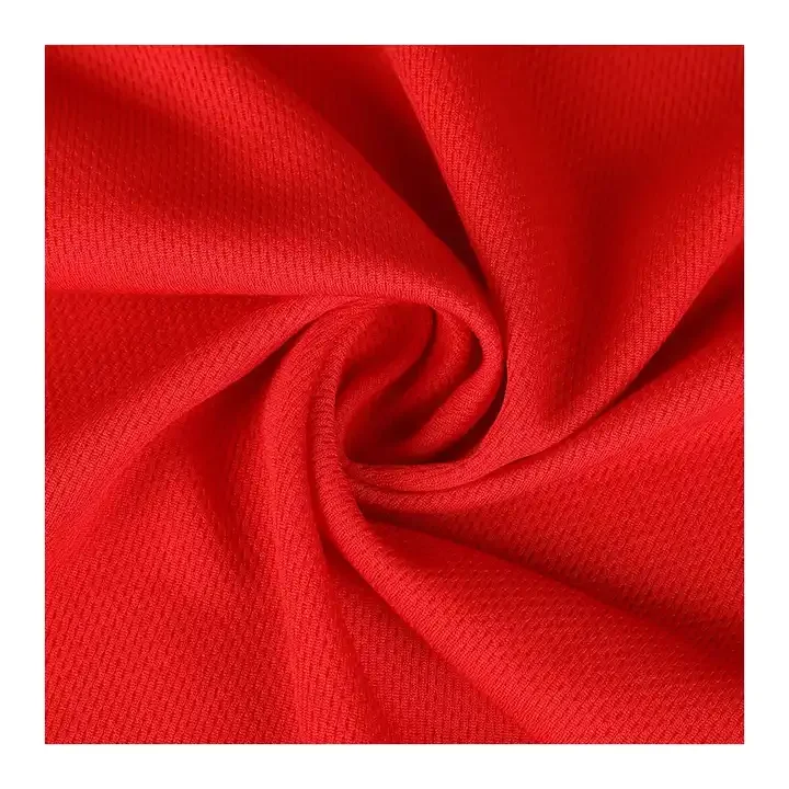 Customize quick dry 100% polyester bird eye single jersey dyeing knit sportswear fabric