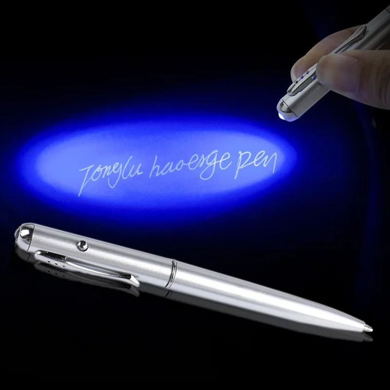 High Quality 2 in1 Invisible Ink pen Magic Security Handwriting Secret  Pen With UV Light