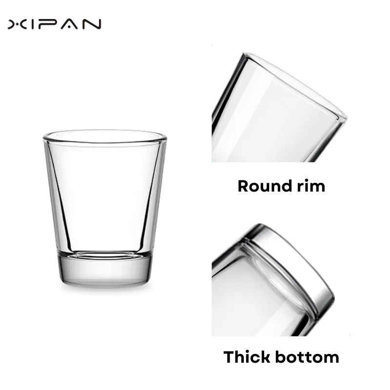 Wholesale Custom Logo Branding Shot Glasses Sublimation Blank Whiskey Glassware Small Bullet Tumbler