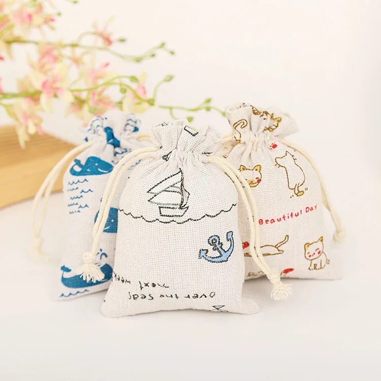 Reusable Jewelry Hemp Burlap Linen Jute Bracelet Pouch Customize Pouches For Jewlery