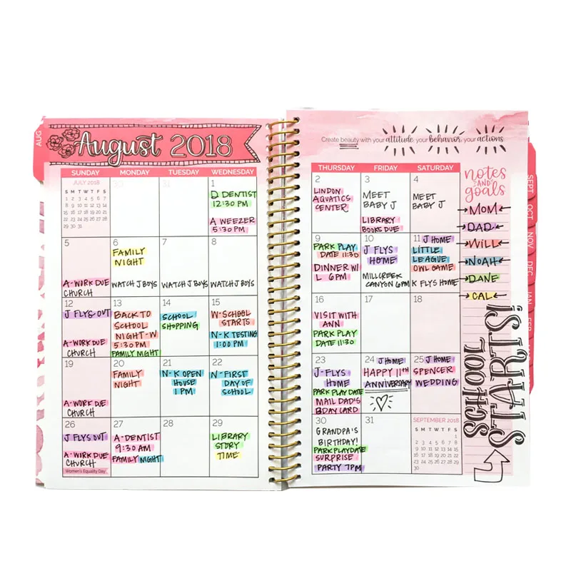 Wholesale Custom Goal Planners Spiral Daily Planner Weekly Monthly B5 Budget Agenda Undated Planner