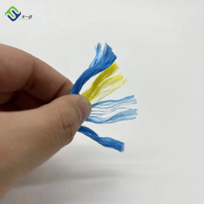6mm Polypropylene PP Twisted Rope Cable Filler Plastic Split Film Yarn Blue Wooden Reel Telstra Rope