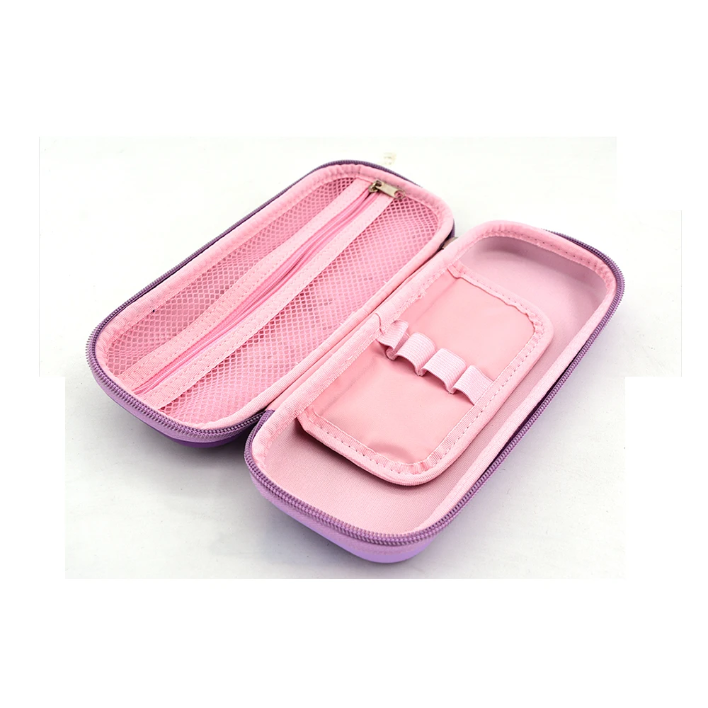 Cheap Wholesale Kids Cute Pencil Cases Purple Pu Pencil Case For Girls Kawaii Unicorn Pencil Case