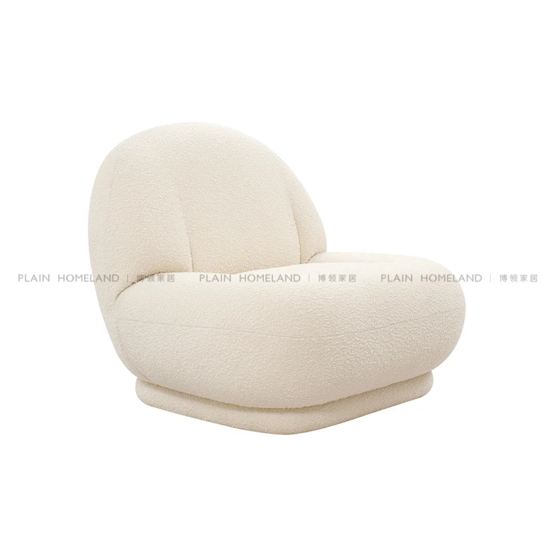 Lamb Velvet Suede Boucle Modern Fabric High Fashion Home Furniture Chairs Living Room Synthetic Leather High Density Sponge