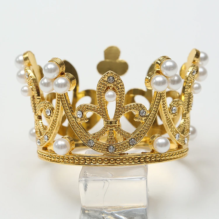 Birthday Crystal Alloy Baby Crown Silver Pearl Gold mini Rhinestone Tiara and Crowns For kids