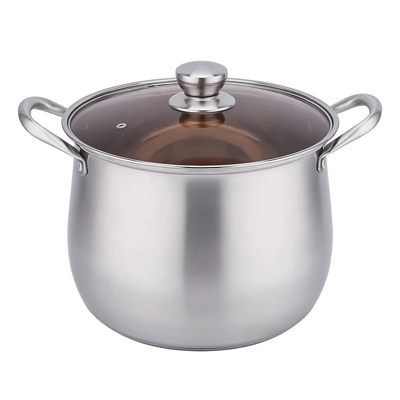 Large Stock Pot 10L 26CM Stainless Steel Casserole Large Cooking Soup Pots Tall Stock Pot