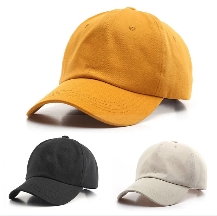 2021 hot sale Black Baseball Caps 5 Panel Cotton Outdoor Sport Hats