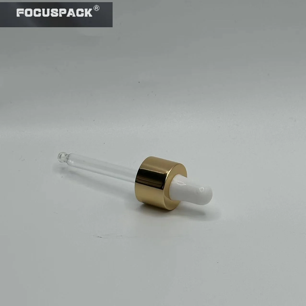 Classical din 13/415 din 18/410 din 18 / 415 glass dropper with pipette smooth aluminium collar