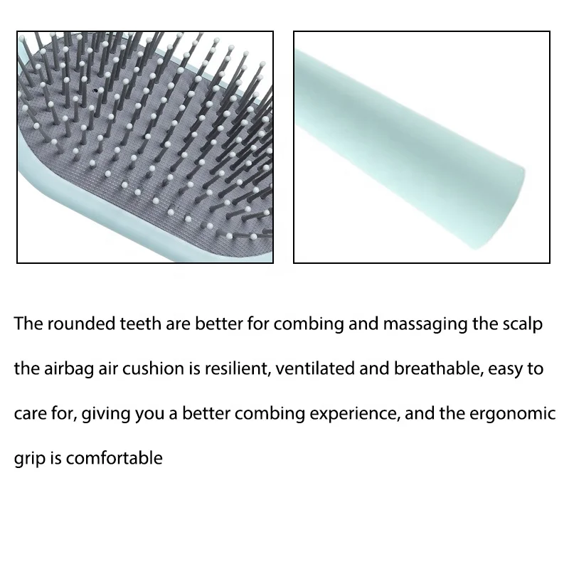 Customized logo new design colorful hair brush detangler massage cushion hair brush