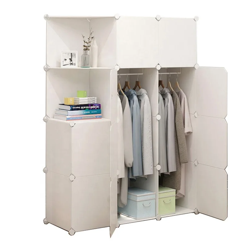 Simple Plastic Closet Assembly DIY Free Combination Assembly Storage Cabinet Wardrobe