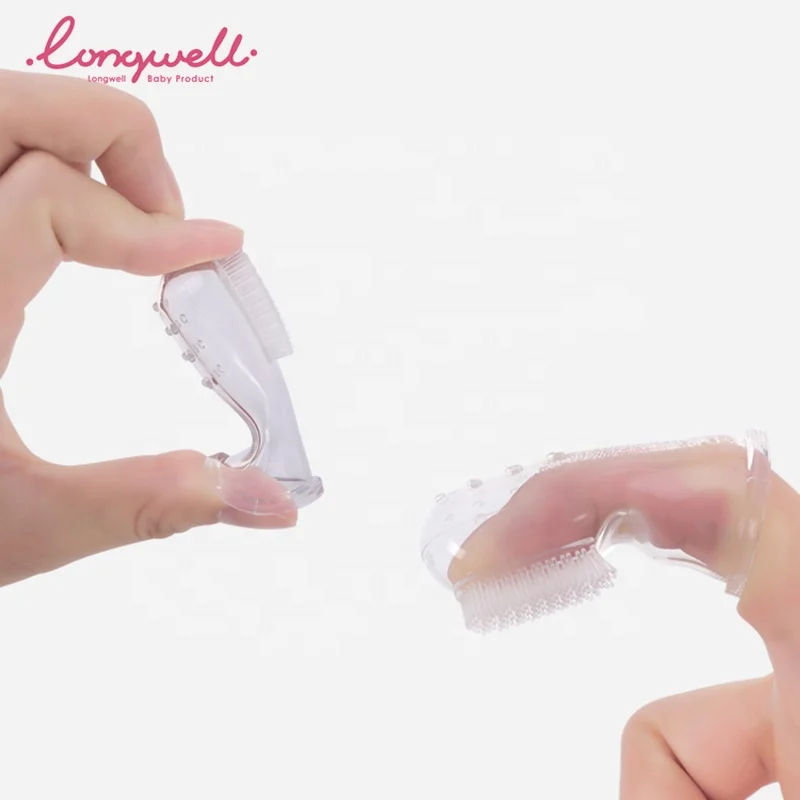 Детская Силиконовая зубная щетка Ningbo Longwell, мягкая щетка для мытья пальцев, уход за полостью рта, 2019 младенцев
