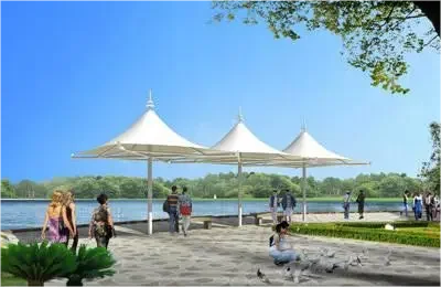 Современная высокопрочная Водонепроницаемая тканевая мембранная зонтик для использования на открытом воздухе в парке архитектурная мембрана