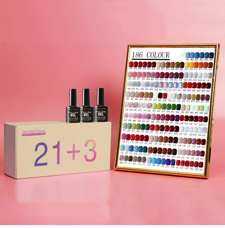 Private Label Soak Off Glass Bottle Macaron Nail Gel Polish 48 Color Semi Permanent Base Top Coat Gel Nail Polish Set