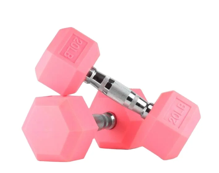 Color Custom Rubber Hex Dumbbell