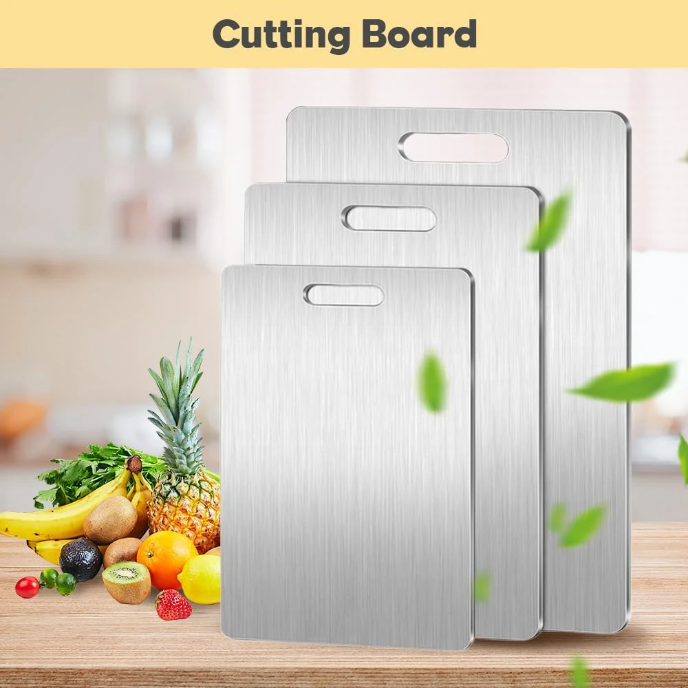 KITCHENCARE Titanium Cutting Boards Stainless Steel Chopping Blocks for Kitchen