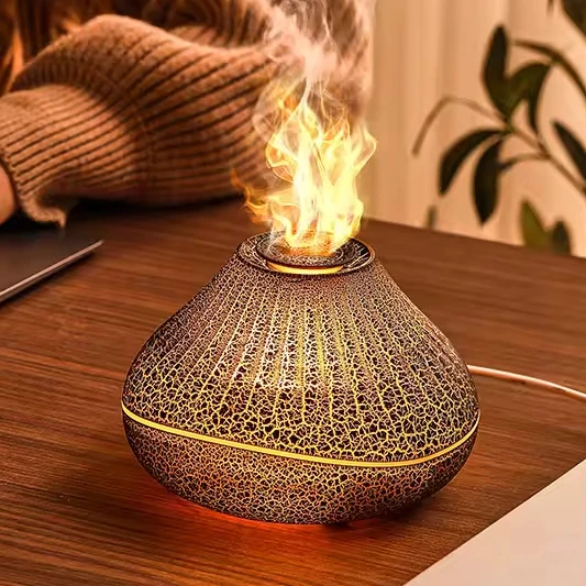Portable Aromatherapy Aroma Diffuser Home Fire Essential Oil Flame Scent humidifier 1-Year Warranty Air Purifier for Household