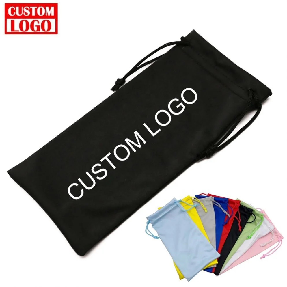 Custom Pouch Bag Soft Drawstring Glasses Bag Microfiber Dust Sunglasses Mobile Phone Jewelry Cloth Pouch Custom Logo