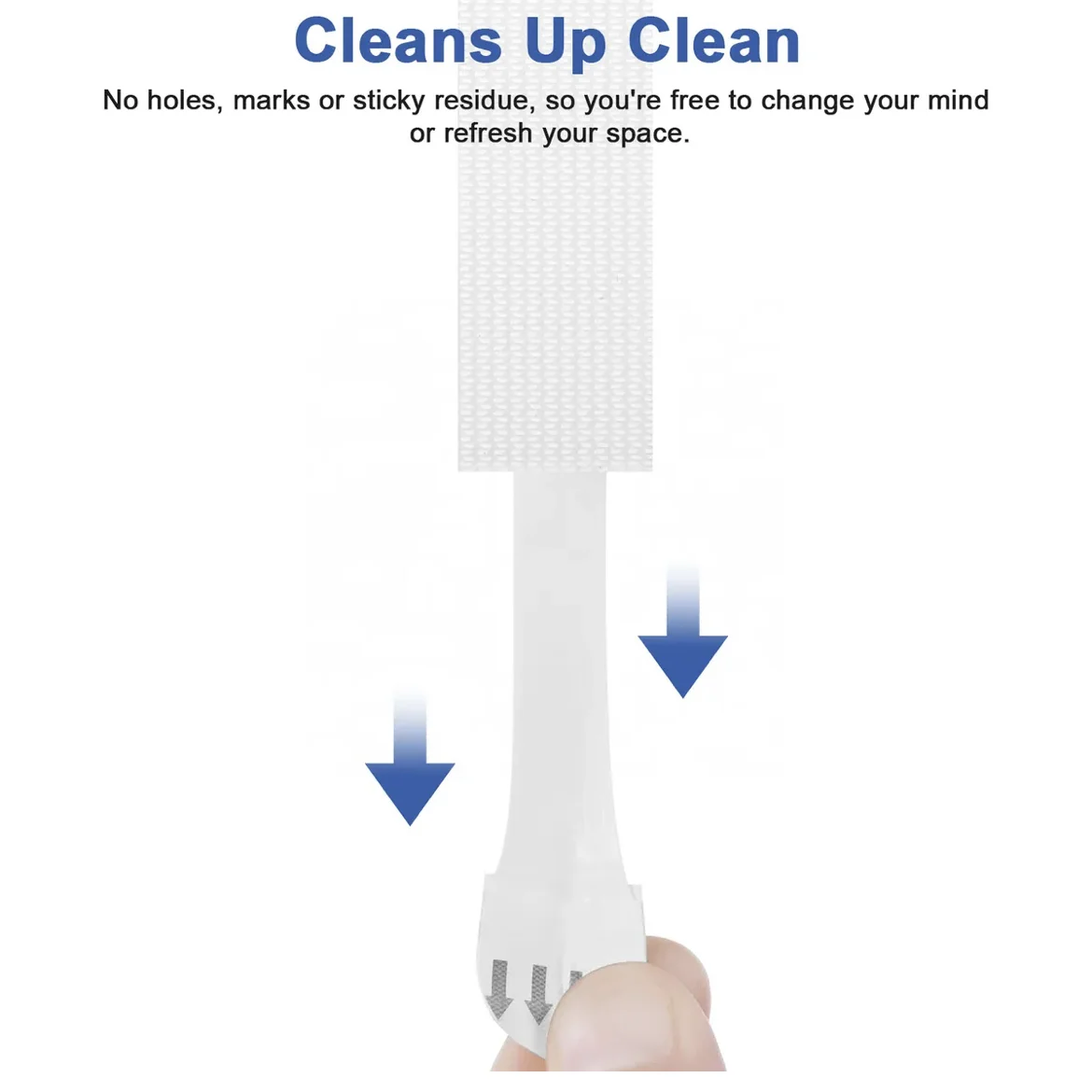 Sturdy Durable Holds Strongly Sticky Heavy Duty  Loop Tape Hanging White Packing Picture Hanging Hook Adhesive Strips