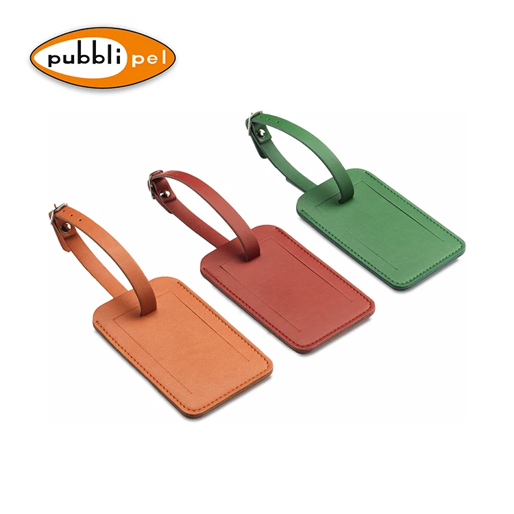 
Made In Italy Soft High End Travel Luggage Tag Holder Personalized Custom Luxury PU Leather Luggage Tag 