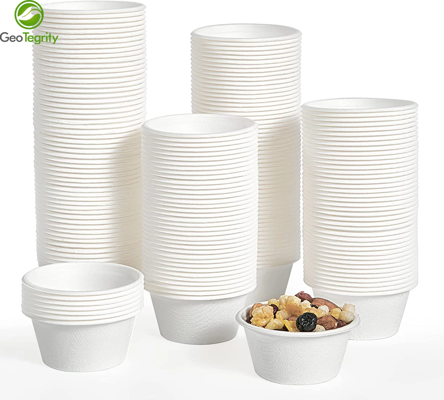 Disposable Biodegradable Sugarcane Bagasse Pulp Mould Unique Ice Cream Cup With Lid