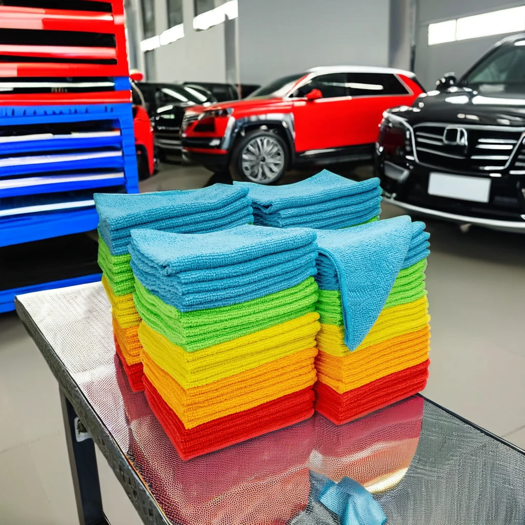 High Quality Super Absorbent Microfiber Cleaning Towel Soft Sports Pattern Car Wash Cloth for Auto Detailing and Car Drying