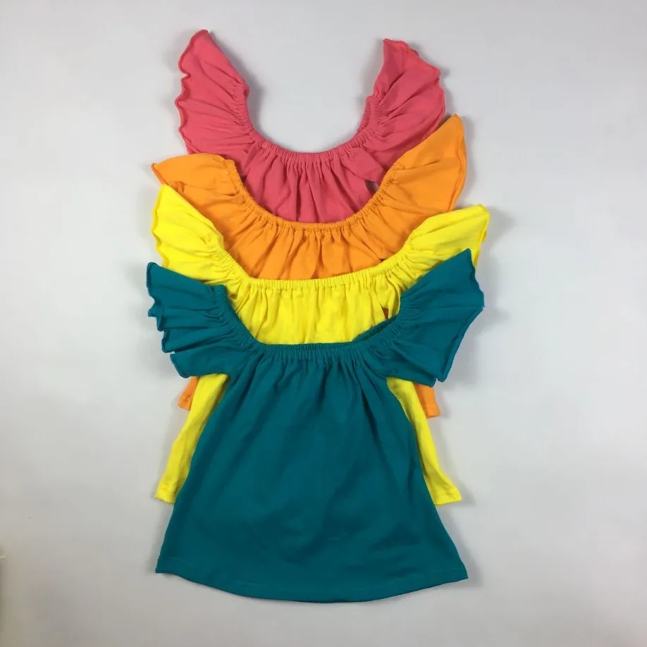 
LZ 2020 baby girl off-shoulder shamrock shower toddler 100% milk silk crop top sleeveless tops for girls 